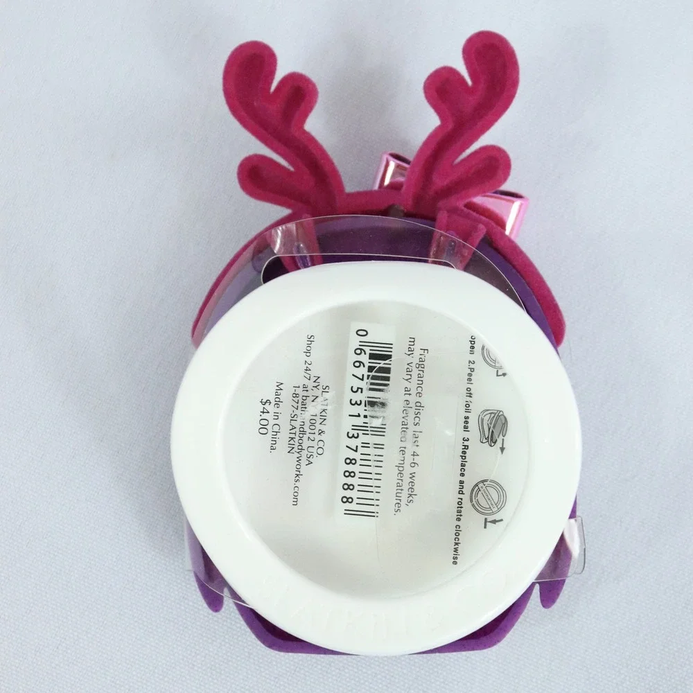 Slatkin & Co. Scentportable Holder Bath & Body Works Purple Penguin with Antlers